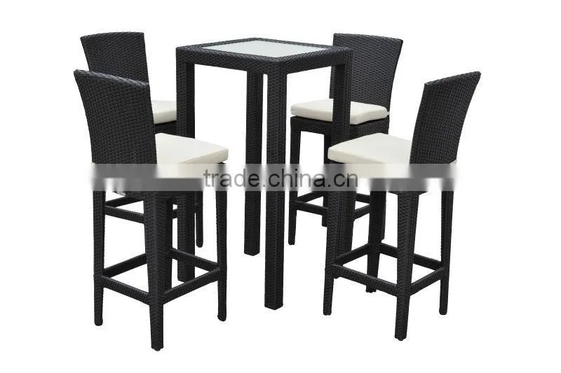 Black rattan furniture outdoor wicker bar set (CF785)