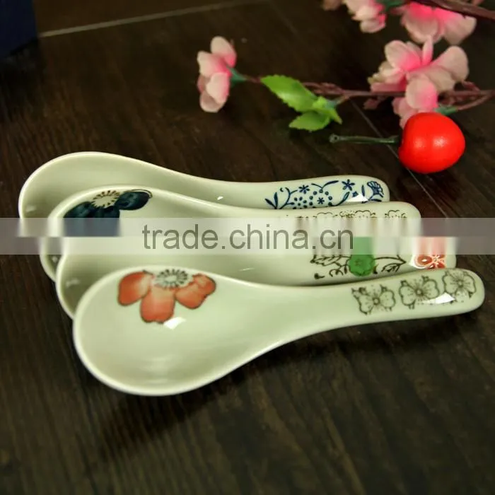 SP-1545 Haonai High quality ceramic spoon, ceramic soup spoon
