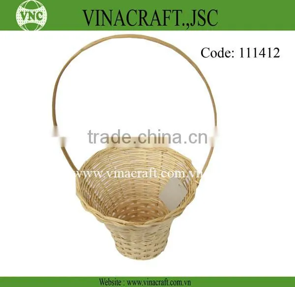 Bamboo flower basket with handle