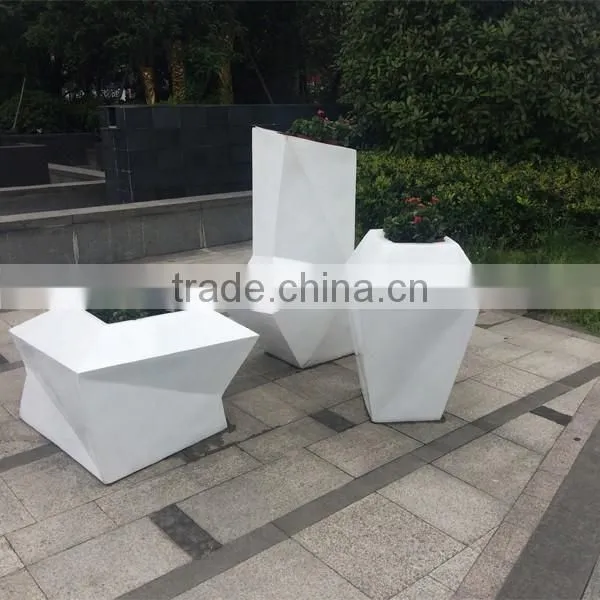 FO-366 Modern style rectangle fiberglass flower pot