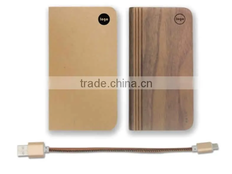 5500mAh Portable Wooden Power Bank