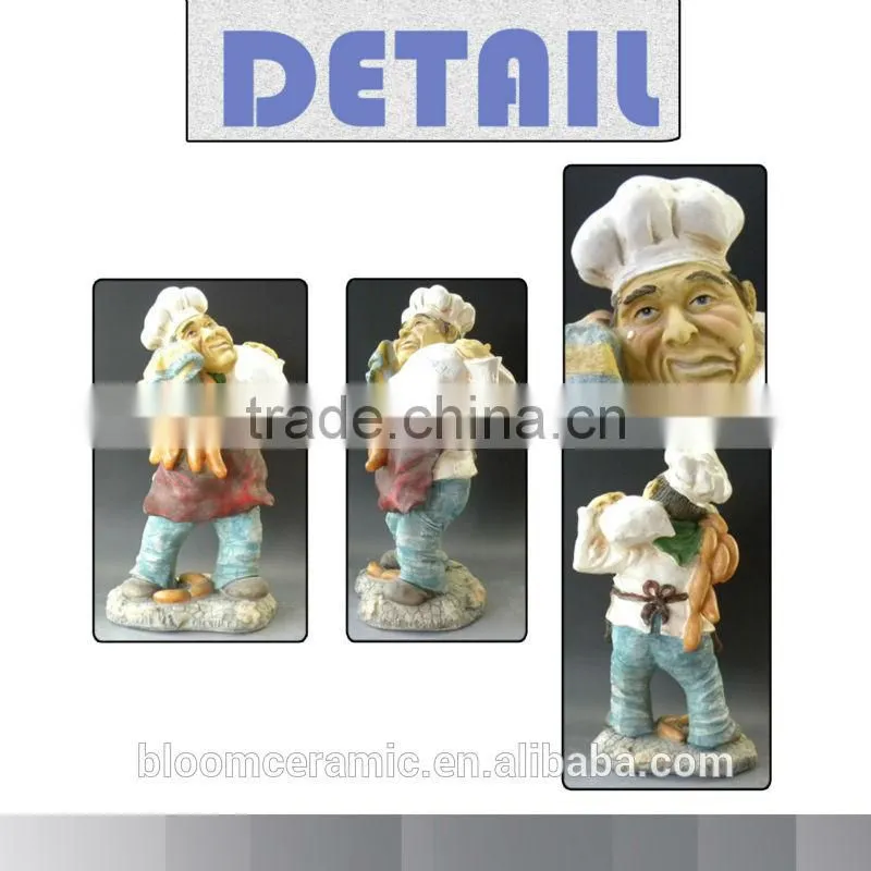 Promotional handmade chef shape polyresin decorative figure