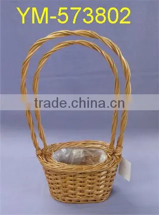 Small Size Willow Basket Round With Handle