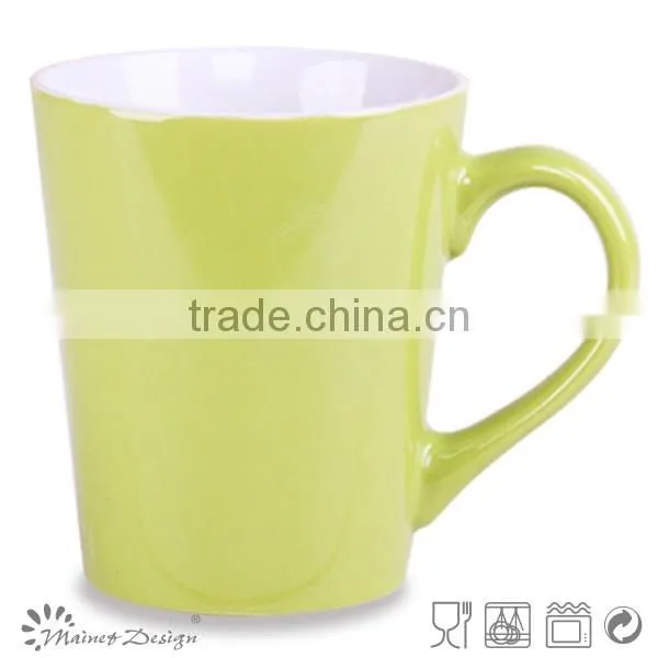 ceramic milk mug two tone glossy coffee mug