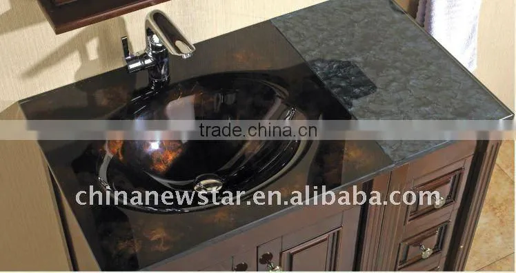 Ceramic basin vanity cabinet single bath cabinet