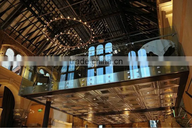 JINXIN Stainless steel shoe base glass rails_U Shaped Channel frameless Glass Balustrade