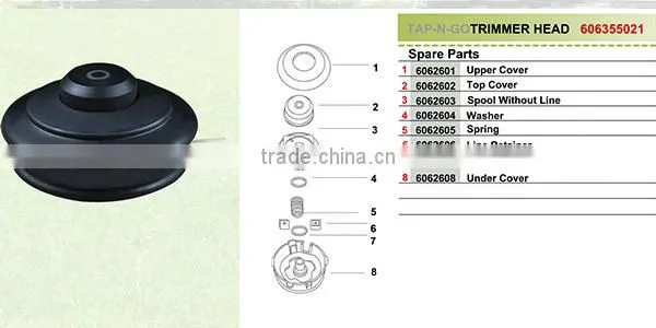 Best Electric Big String Trimmer Head With Two 2.4mm*2.5m Trimmer Line