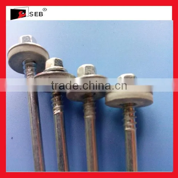 zink plated Hex head self drilling screws with EPDM washers