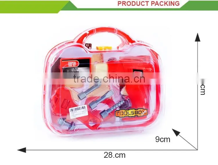 Hot selling plastic kids play mechanic box toy pink tool set
