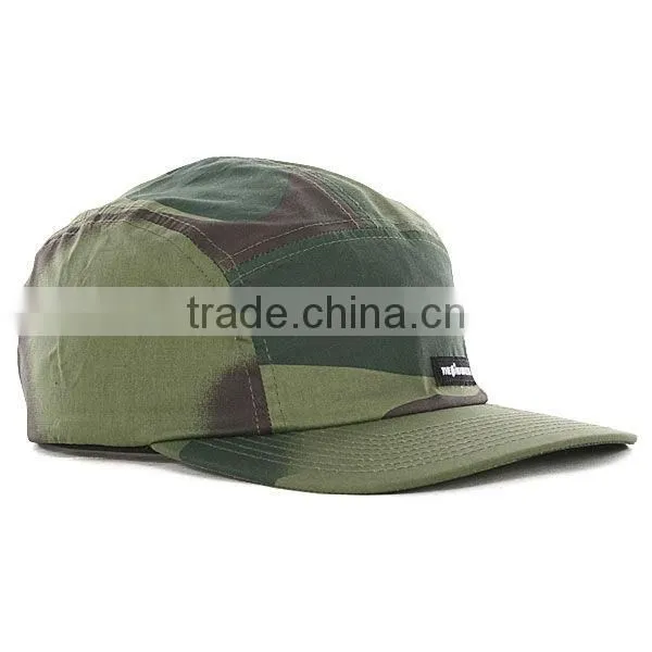 Cheap 5 panel hat and cap cotton flat brim 5 panel camo hat and cap