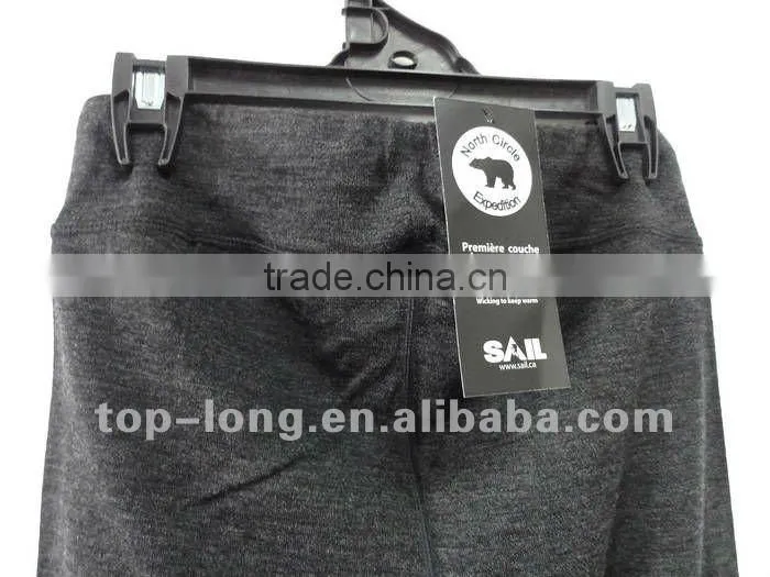 100% merino charcoal base layer ladies YOGA thermal long johns of pant