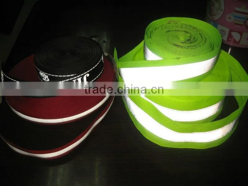 Wholesale promotion beautiful jacquard reflective elastic webbing