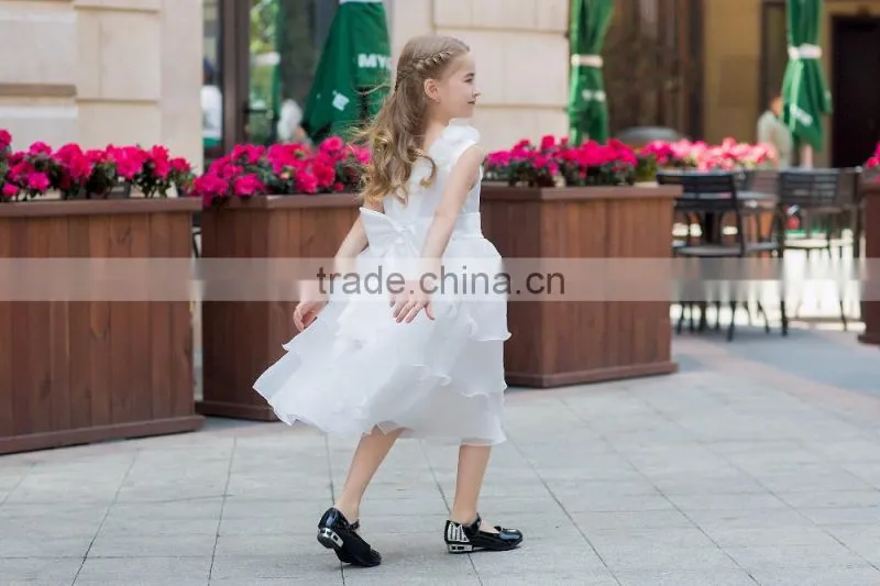 sleeveless Net fabric ball grown dress for baby girl summer dress
