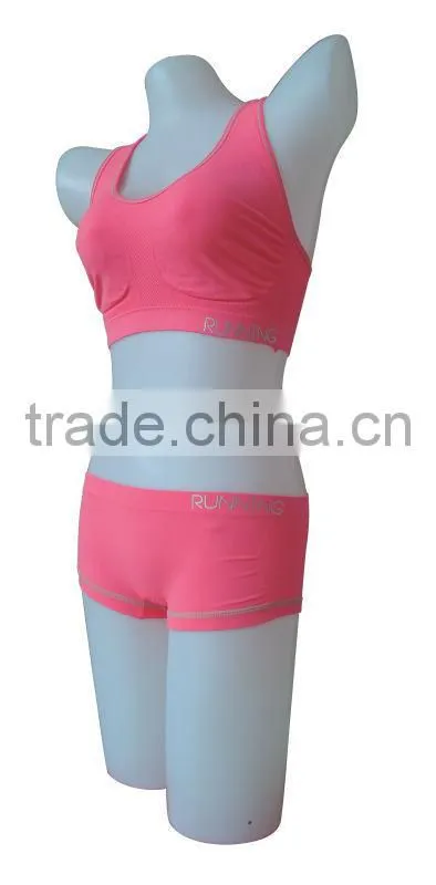 new style seamless woman underwear ladies sport bra & boxer