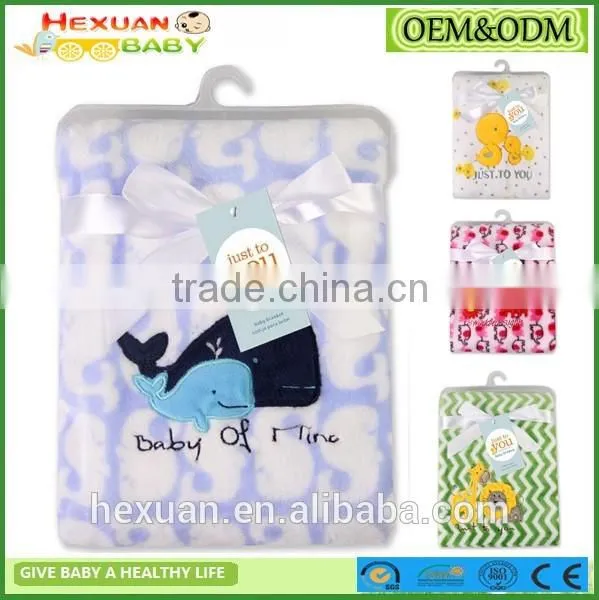 china supplier custom cartoon embroidered baby fleece blanket