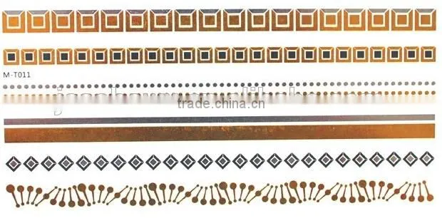 Alibaba Wholesale gold and silver metallic temporary tattoo sticker