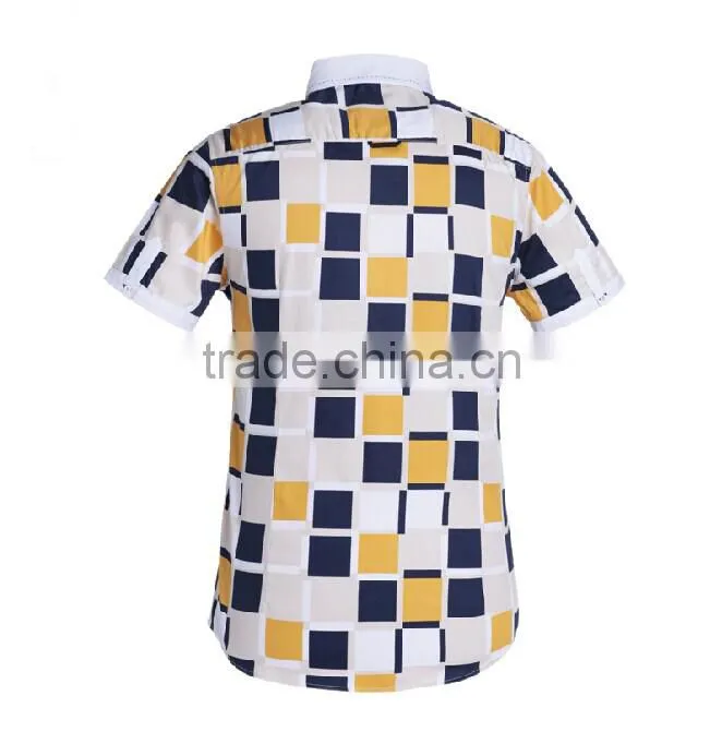 Men's new model t shirts fancy plaid design custom t-shirts
