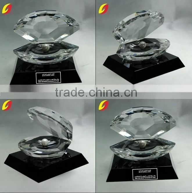 High Quanlity Crystal Craft Shell Birhtday gift Wedding Shell with Black Base