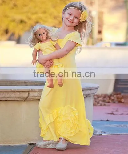 Best Selling Reliable China Supplier Soft Cotton Smocked Triple Ruffle Pants Winter clothing girl halloween ruffle dress