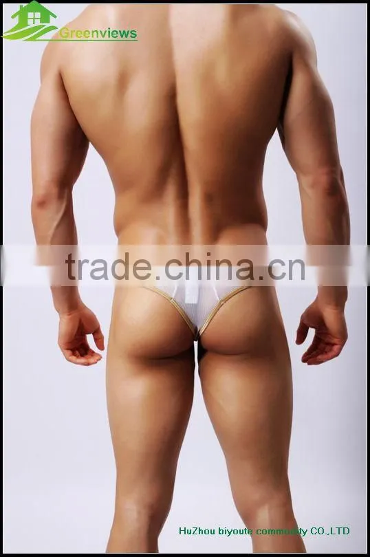 Gauze men underwear in thongs jock strap photo of transparent gauze mens sexy underwear thongs g-string