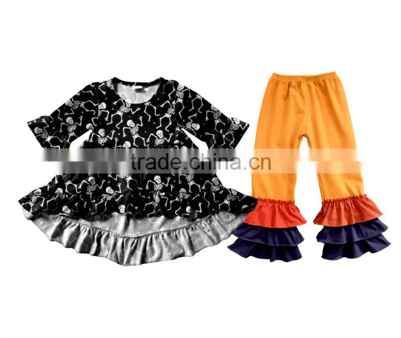 Halloween Pattern Toddlers Girls Clothing Wholesale Girls Printing Boutique Outfits Kids Clothing Design Baby Clothing China