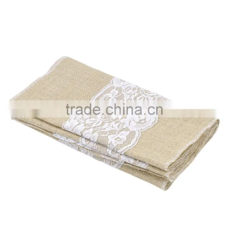 elegant design linnen table runner with lace