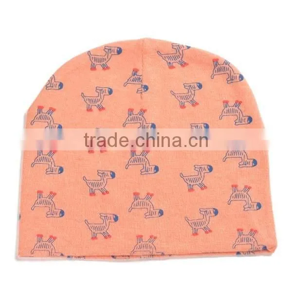 spring&summer korea style 100%cotton cute boys&girls horse pattern baby fancy beanie hat
