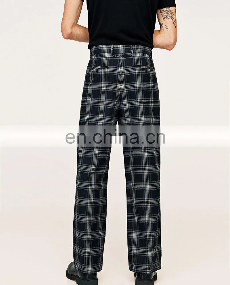 Most Fashionable In 2017 Wholesale Men Casual Checked Wide Leg Trousers