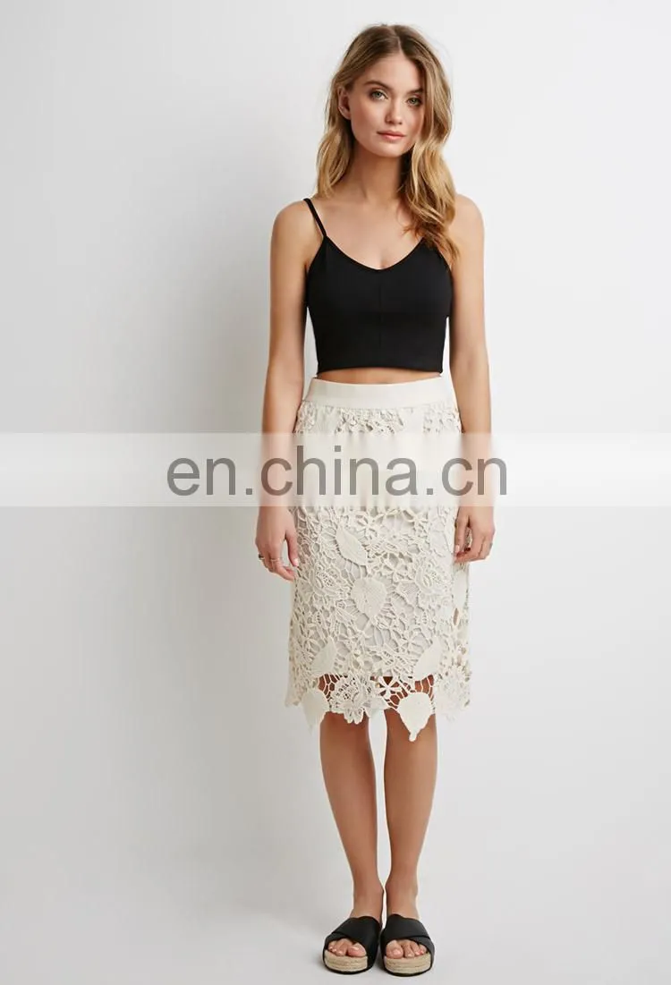 2015 hand Floral Crochet Skirt lace crochet skirt