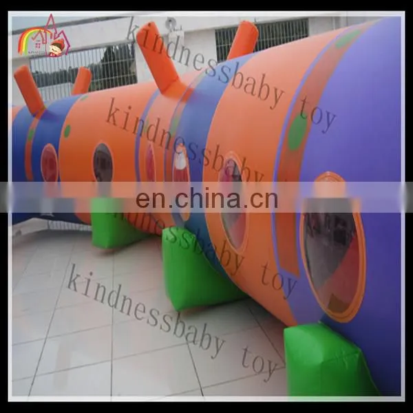 Popular funny inflatable caterpillar tunnel for kids to sale