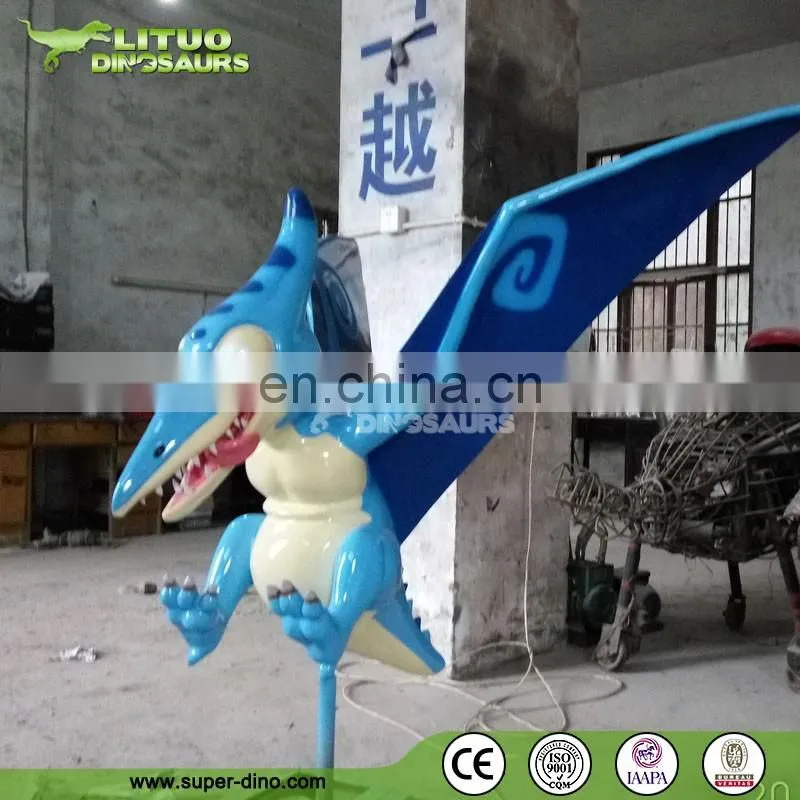 Theme Restaurant Decoration Fiberglass Statue Simulation Dinosaur