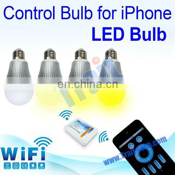 7W Color Changing Wifi LED RGB Bulb Light Wireless Remote Control LED Bulb Phone Controller