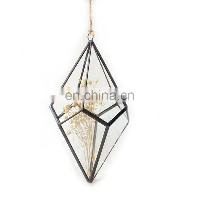 terrarium geometric glass terrarium wholesale with ring Lead-free