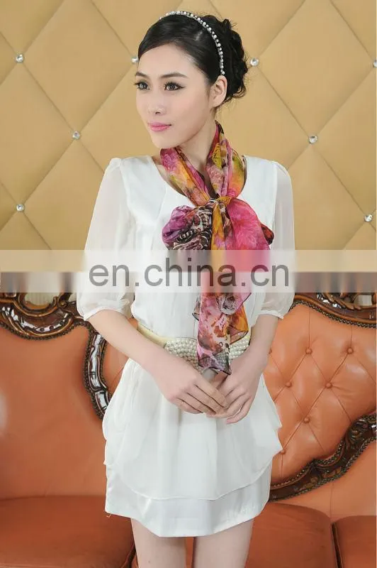 2013 New Style Digital Printed 100% Silk Chiffon Shawl