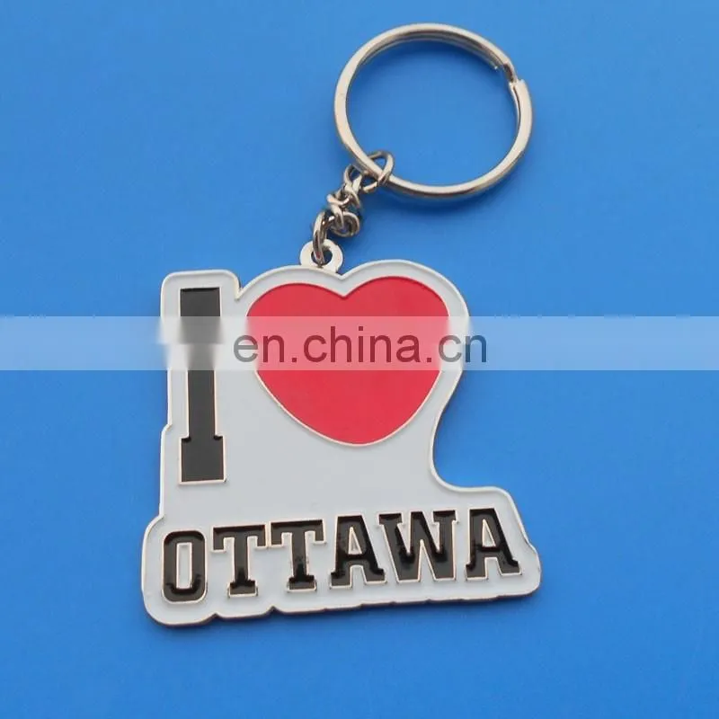custom big size company logo design promotional gifts soft enamel metal keychain
