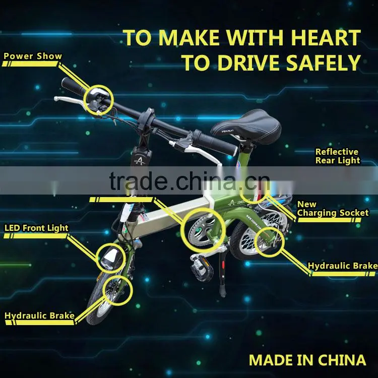 Fast Folding Mini Electric Bicycle,250W Cheap E-Bicycle , Electric Bicycle With Lithium Battery .