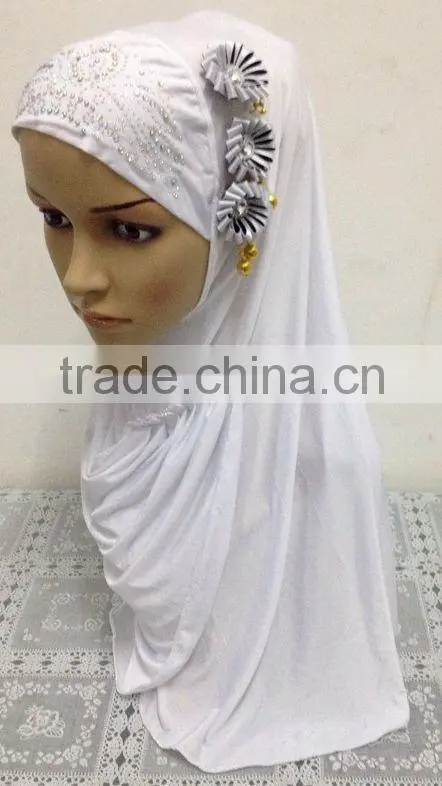 A578 New 3 flowers lady's muslim long one piece hijab