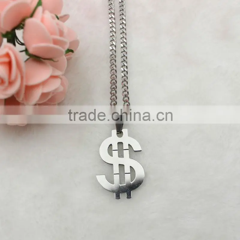 Dollar Stainless Steel Pendant Necklace