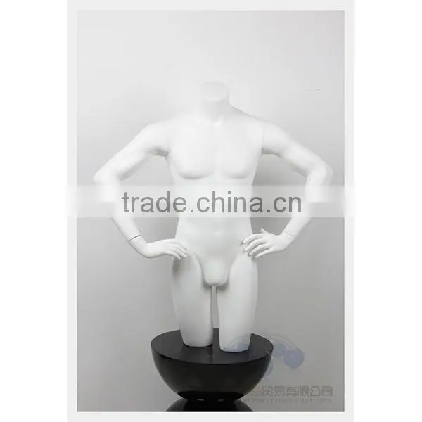 Half-body matte white male torso mannequin