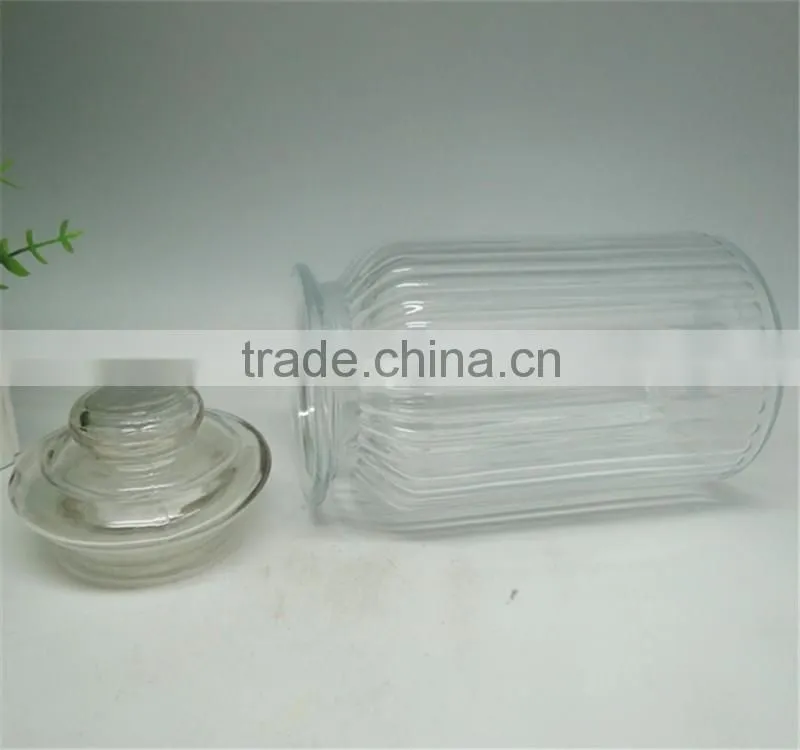 1300ml glass material candy jars with glass caps
