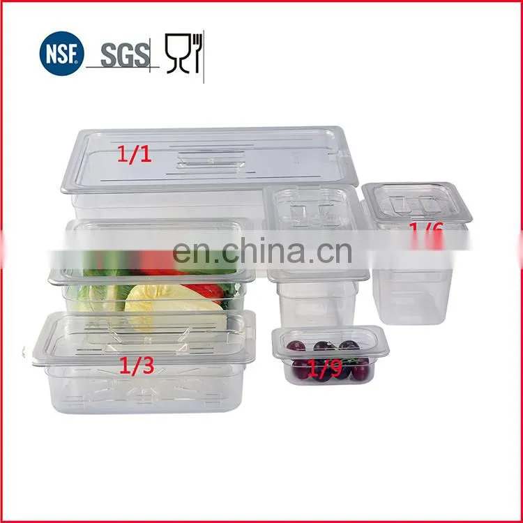 Clear Plastic Polycarbonate PC Insulated Food Pan NSF Certificated Kitchen Plastic Dinnerware Lunch Box