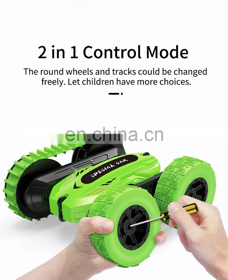 Great Christmas Gift JJRC Q95 2 Play Modes Double-sided Running 360 Rotating Remote Control Stunt Car for Kids