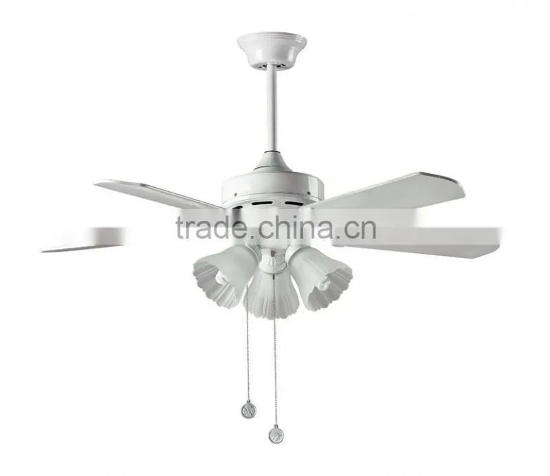 white color haning ceiling fan with lights