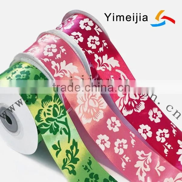 single face dots printed satin ribbon