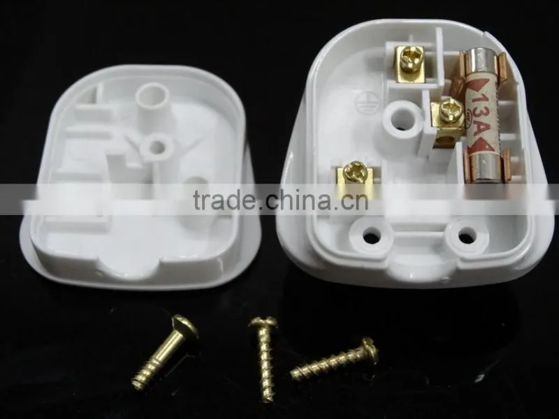 BSI Listed Fused UK AC Power Detachable Rewireable Power Cord Plug