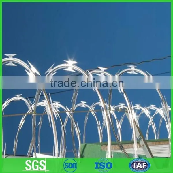 Galvanized razor wire barbed wire/cheap galvanized razor barbed wire bto-22 30 cbt-60 65(ISOfactory)