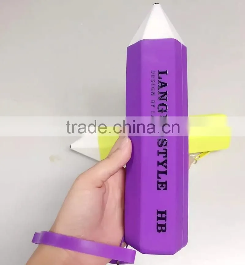 Multi color silicone pencil case pen bag