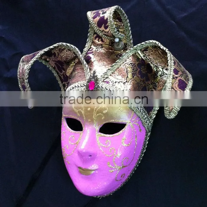 Full Face Paper Ball Mask Pink Rhinestone