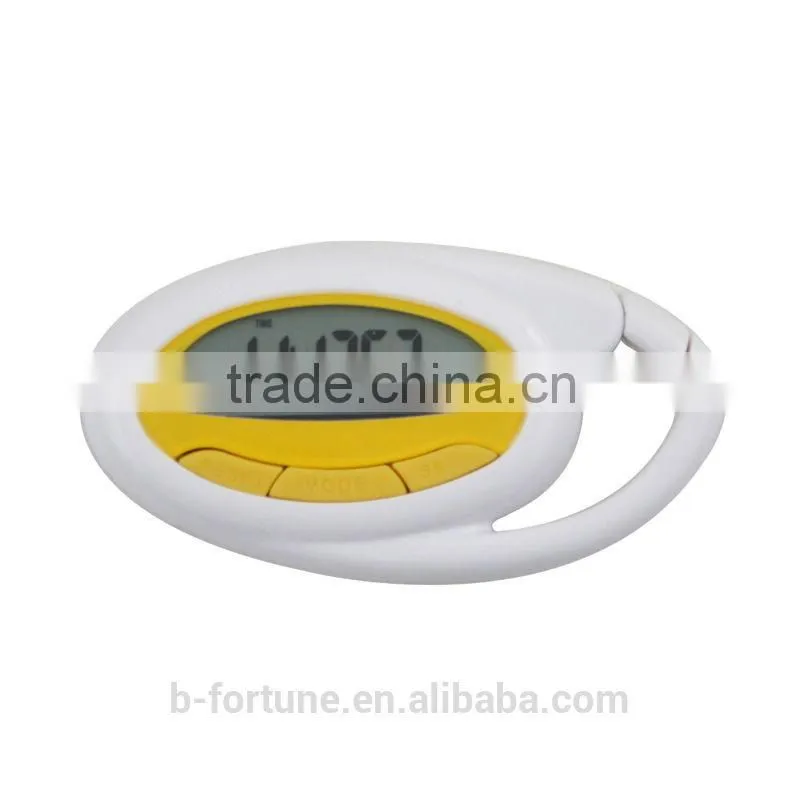 DP076_WHYW White & Yellow Colorful Fashion ABS Case LCD display Digital manual for ce pedometer