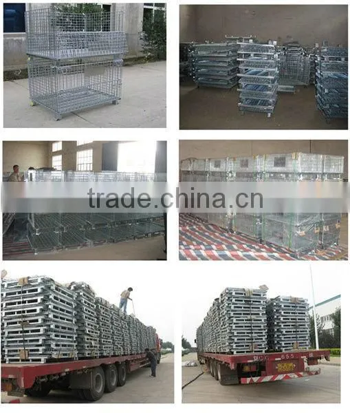 Galvanized folding foldable and stackable storage cage